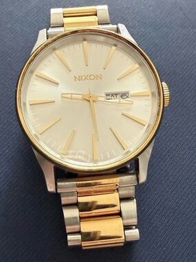 Nixon Two-Tone Gold and Silver Bracelet Watch